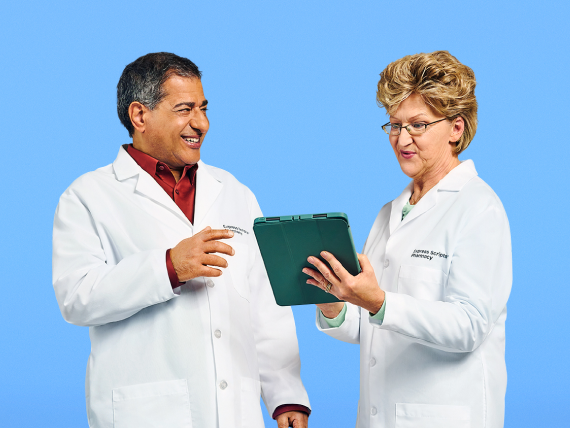 pharmacists laugh together